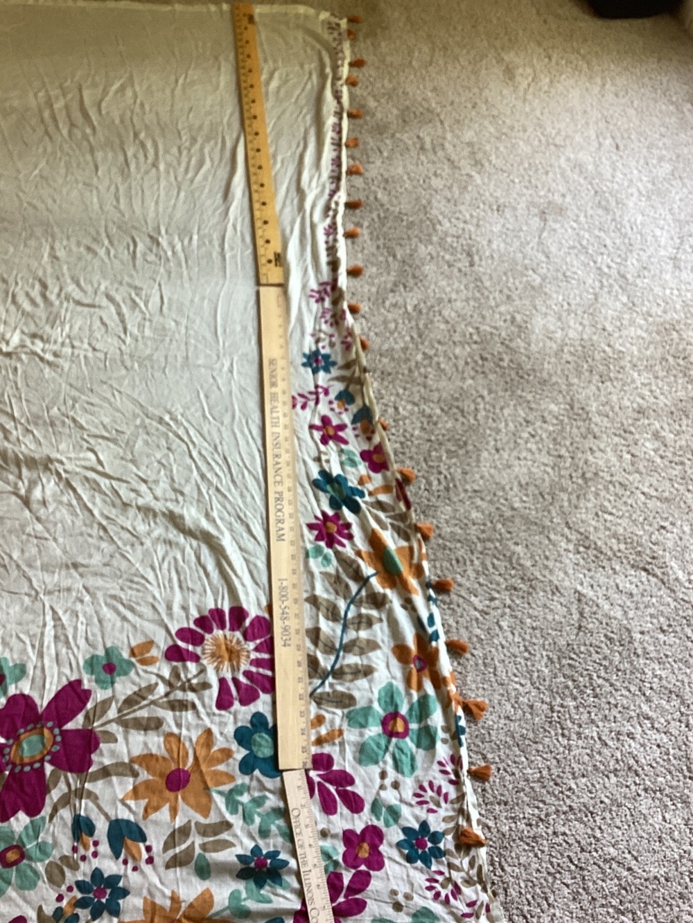 Natural life sheer curtain with tassels set of 2 - Picture 4 of 11